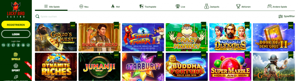 LuckyBird Casino Boni und Aktionen