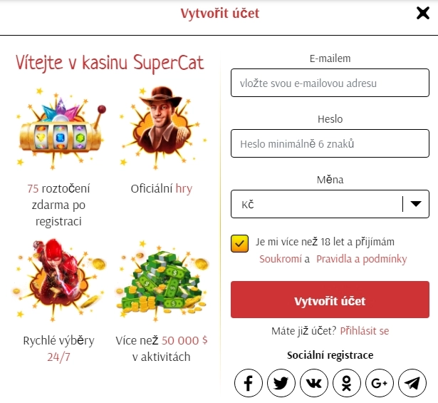 Super Cat Registrace