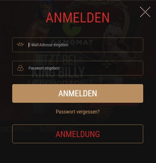 king billy casino login