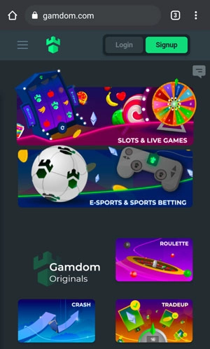 gamdom mobile casino